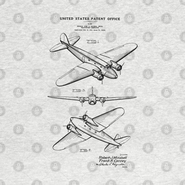 Airplane Pilot Gift - 1834 Boeing 247 Patent by MadebyDesign